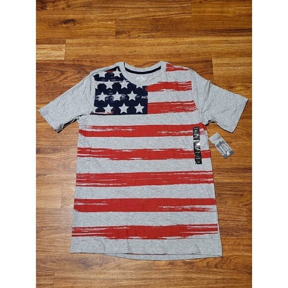 NWT Hollywood The Jean People‎ Size M Gray Flag Tee Shirt - Picture 1 of 5